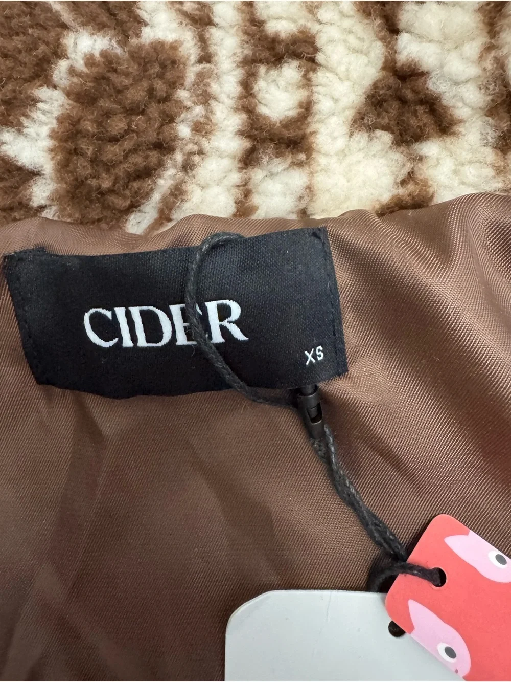 Cider Printed Floral Brown & Cream Fleece Jacket - NWT - XS - Picture 10 of 10